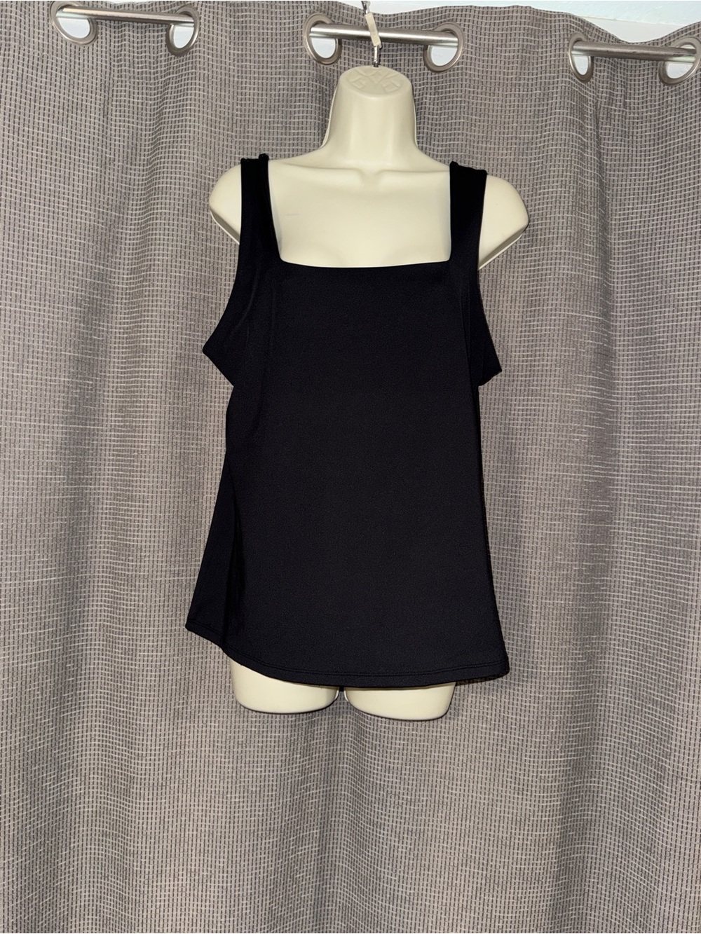 Nine West Black Square-Neck Tank Top